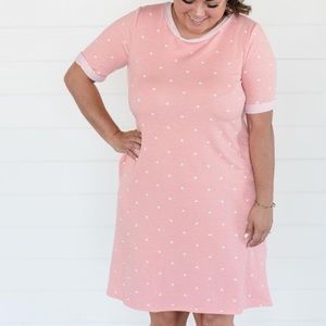 Mindy Mae Liv Polka Dot Dress Pink Size Medium